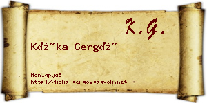 Kóka Gergő névjegykártya